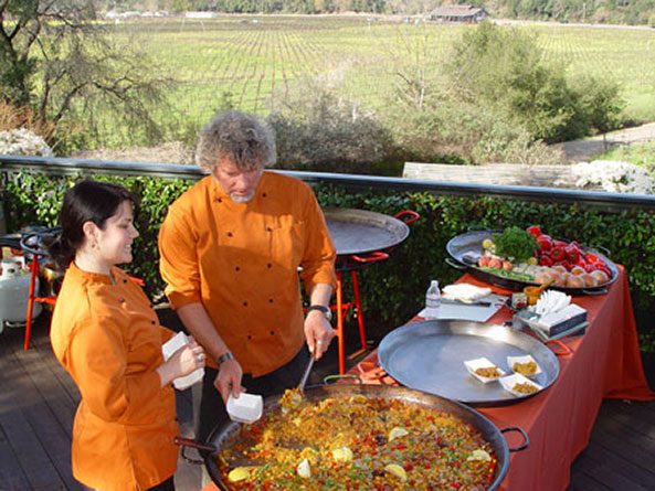 Private food and wine pairing overlooking the vineyard